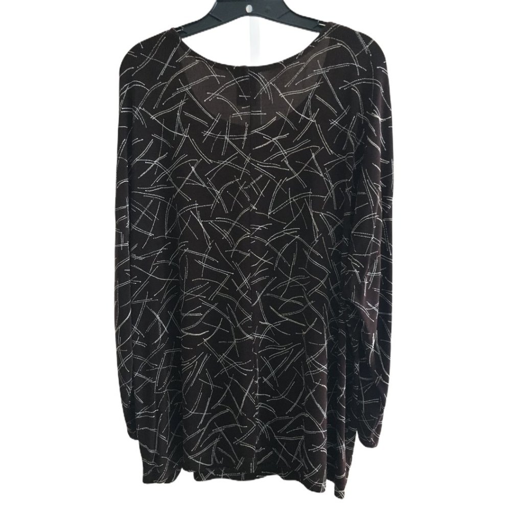 Citiknits Drop Shoulder Kabuki Sleeve Printed Top - Picture 2 of 4